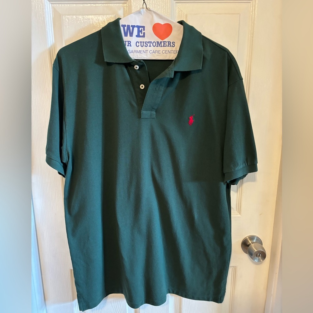 Ralph Lauren Polo men’s custom fit XXL green polo shirt with red horse